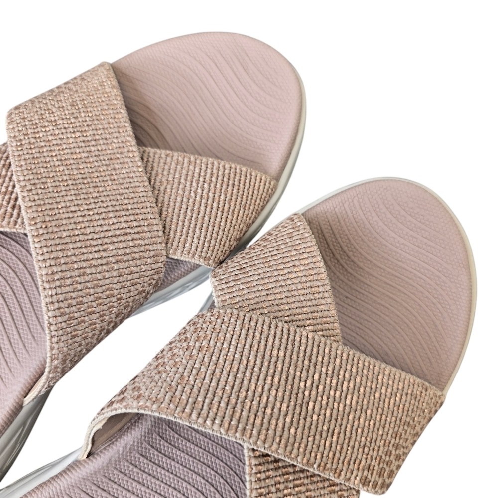 Skechers Women's 6 On The Go 600 Pink Glistening Slip On Sandals - Picture 7 of 11